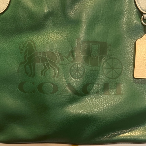 Coach color block Green Tote Bag EUC - Picture 3 of 16